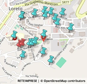 Mappa Via San Francesco D'Assisi, 60025 Loreto AN, Italia (0.262)