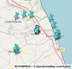 Mappa Via Dante Alighieri, 60025 Loreto AN, Italia (3.38222)