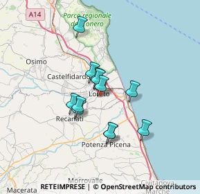 Mappa Viale Umbria, 60025 Loreto AN, Italia (5.1725)