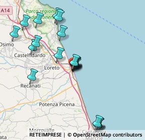 Mappa Via C. B. Cavour, 62017 Porto Recanati MC, Italia (8.151)