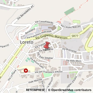 Mappa Via Donato Bramante, 76, 60025 Loreto AN, Italia, 60025 Loreto, Ancona (Marche)