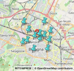 Mappa Via Antonio di Vincenzo, 40121 Bologna BO, Italia (1.29077)