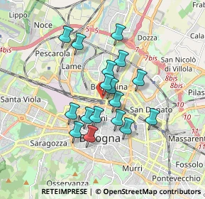 Mappa Via Antonio di Vincenzo, 40121 Bologna BO, Italia (1.42)