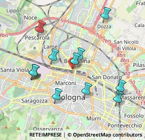 Mappa Via Antonio di Vincenzo, 40121 Bologna BO, Italia (1.99417)