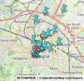 Mappa Via Antonio di Vincenzo, 40121 Bologna BO, Italia (1.3955)