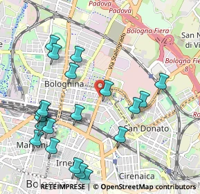 Mappa Via Tiberio Fiorilli, 40128 Bologna BO, Italia (1.1995)