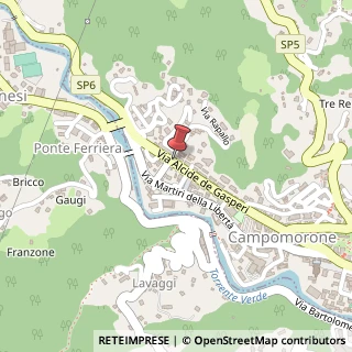 Mappa Via Alcide De Gasperi, 229, 16014 Campomorone, Genova (Liguria)