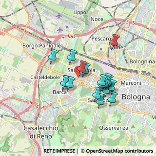 Mappa Via Benvenuto Tisi, 40133 Bologna BO, Italia (1.45556)