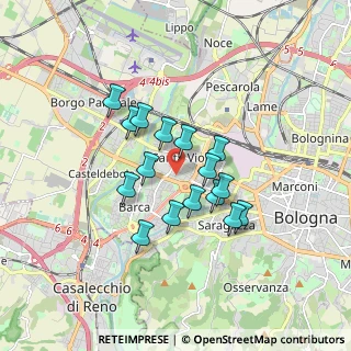 Mappa Via Benvenuto Tisi, 40133 Bologna BO, Italia (1.36563)