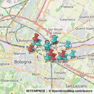 Mappa Via Corrado Masetti, 40127 Bologna BO, Italia (1.29667)