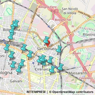 Mappa Via S. Donato, 40137 Bologna BO, Italia (1.359)