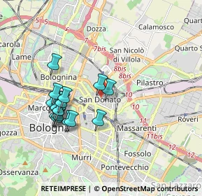 Mappa Via S. Donato, 40137 Bologna BO, Italia (1.7225)