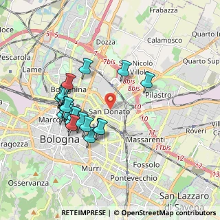 Mappa Via S. Donato, 40137 Bologna BO, Italia (1.7505)