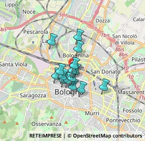 Mappa Piazza XX Settembre, 40121 Bologna BO, Italia (1.06267)