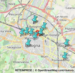 Mappa Via Angelo Finelli, 40126 Bologna BO, Italia (1.405)