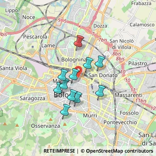 Mappa Via del Borgo di San Pietro, 40126 Bologna BO, Italia (1.36636)