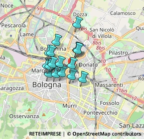 Mappa Via San Donato, 40138 Bologna BO, Italia (1.12059)