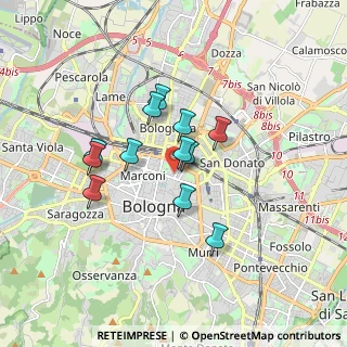 Mappa Via Francesco Todaro, 40126 Bologna BO, Italia (1.36167)