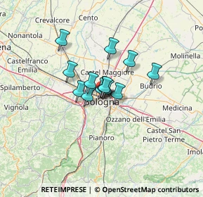 Mappa Via Strazzacappe, 40121 Bologna BO, Italia (7.34538)