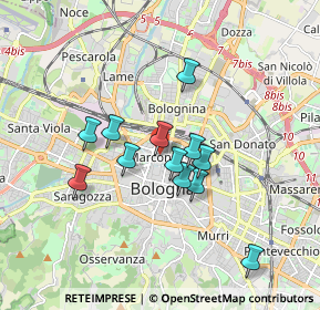 Mappa Via Strazzacappe, 40121 Bologna BO, Italia (1.43417)