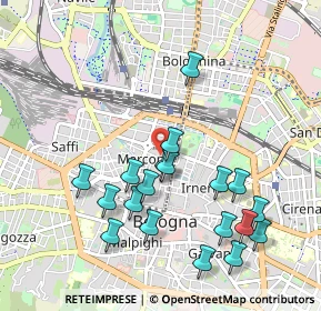 Mappa Via Strazzacappe, 40121 Bologna BO, Italia (1.082)