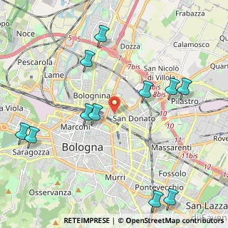 Mappa Via Leopoldo Fregoli, 40127 Bologna BO, Italia (2.57273)