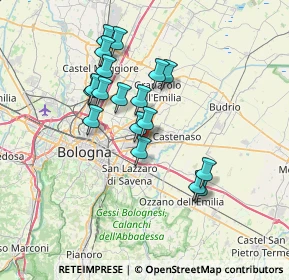 Mappa Via F.lli Carpigiani, 40138 Bologna BO, Italia (6.21556)
