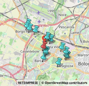 Mappa Via Alessandro Menganti, 40133 Bologna BO, Italia (1.36722)