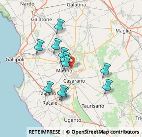 Mappa Zona Industriale lotto, 73046 Matino LE, Italia (6.65636)