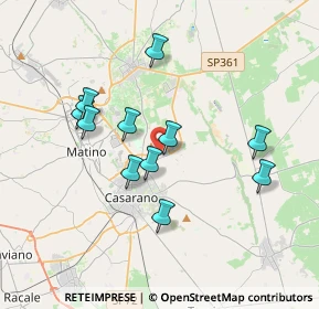 Mappa Taviano, 73042 Casarano LE, Italia (3.55182)