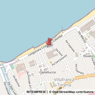 Mappa Lungomare Cristoforo Colombo, 26, 98049 Villafranca Tirrena, Messina (Sicilia)