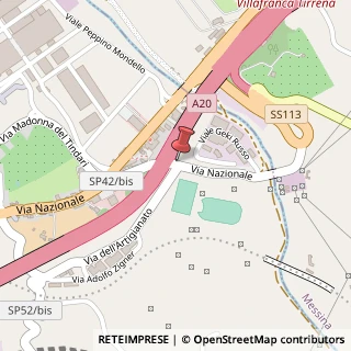 Mappa Via nazionale 54, 98049 Villafranca Tirrena, Messina (Sicilia)