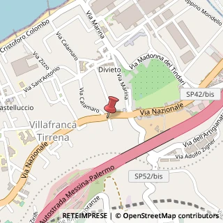 Mappa Via Nazionale, 430, 98049 Villafranca Tirrena, Messina (Sicilia)