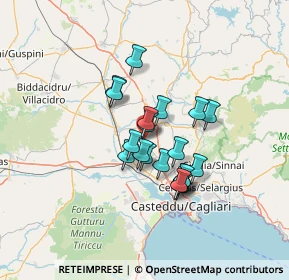 Mappa Via Alcide De Gasperi, 09026 San Sperate CA, Italia (10.654)