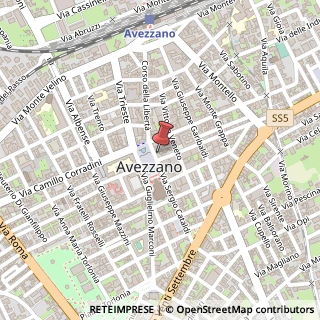 Mappa Via Sergio Cataldi, 136, 67051 Avezzano, L'Aquila (Abruzzo)