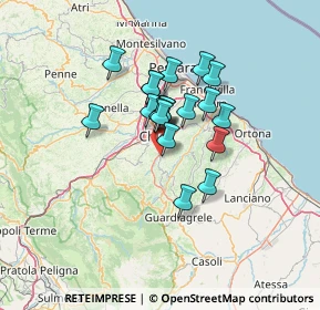 Mappa Contrada costa cola, 66011 Bucchianico CH, Italia (9.848)