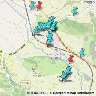 Mappa Aviosuperficie L'Aquila località Vicenne, 67020 Fossa AQ, Italia (1.09231)