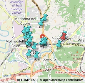 Mappa Piazza Tevere, 02100 Rieti RI, Italia (0.7295)