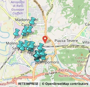 Mappa Piazza Tevere, 02100 Rieti RI, Italia (0.9275)