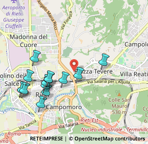 Mappa Via Padule, 02100 Rieti RI, Italia (1.105)