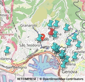 Mappa Via del Lagaccio, 16134 Genova GE, Italia (1.078)