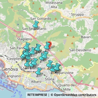 Mappa Via Al Poligono di Quezzi, 16144 Genova GE, Italia (2.005)