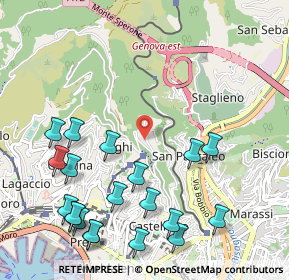 Mappa Via Cima di S. Pantaleo, 16137 Genova GE, Italia (1.317)