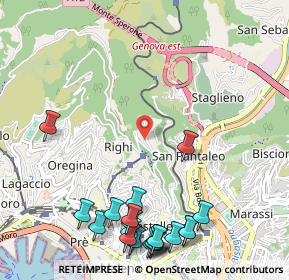 Mappa Via Cima di S. Pantaleo, 16137 Genova GE, Italia (1.4485)