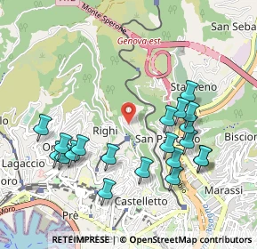 Mappa Via Cima di S. Pantaleo, 16137 Genova GE, Italia (1.051)