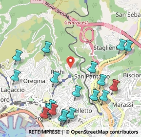 Mappa Via Cima di S. Pantaleo, 16137 Genova GE, Italia (1.336)