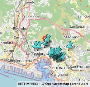 Mappa Via Vesuvio, 16134 Genova GE, Italia (1.3725)