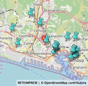 Mappa Autostrada dei Giovi, 16149 Genova GE, Italia (2.1965)