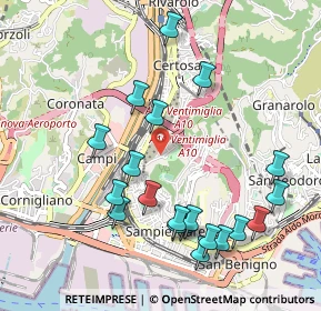 Mappa Via Antonio Pellegrini, 16151 Genova GE, Italia (1.094)