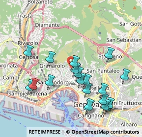Mappa Via Gaeta, 16134 Genova GE, Italia (2.099)